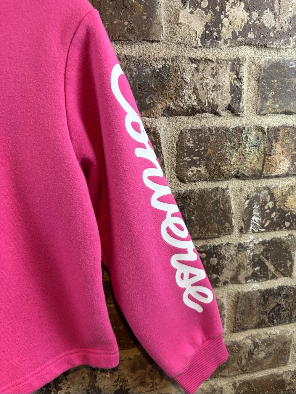 Converse Hot Pink All Star Cropped Hoodie Girls L 12/13